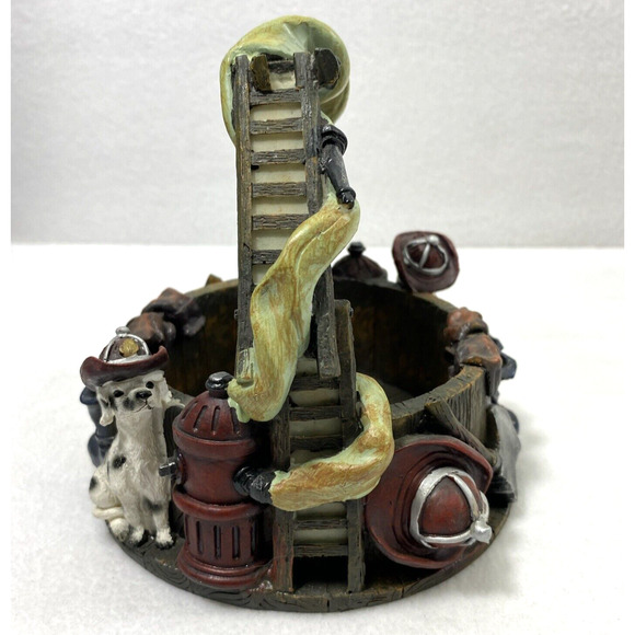 Decorative‎ Firehouse Dalmation Fireman Ladder Hose Basket w/ Handle Home Decor - Picture 2 of 9
